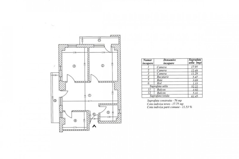 Chitilei, Triumfului, apartament 3 camere, 61 mp,